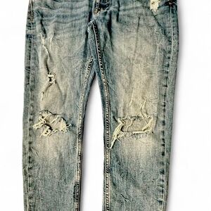 Zara Men's Distressed Gray Skinny Jeans